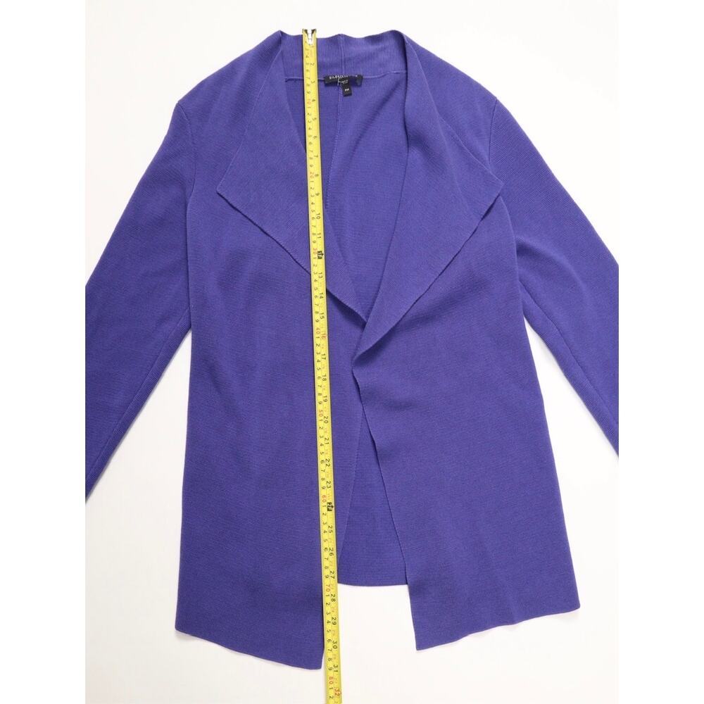 Eileen Fisher Silk Blend Cardigan Purple Front Drape Lightweight Jacket Petite M - Picture 11 of 13